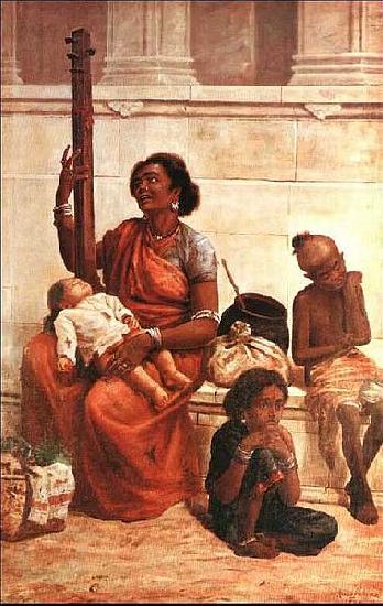 Raja Ravi Varma Gypsies oil painting image